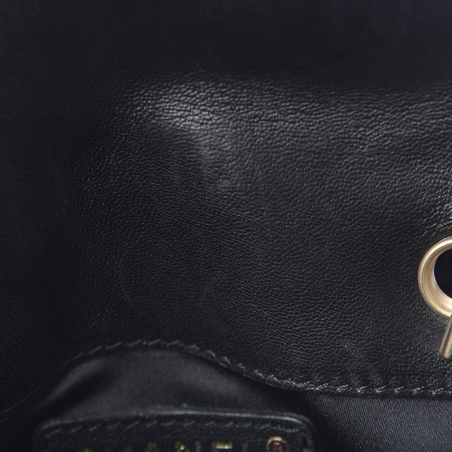 Patent Lace Mini Kiss Lock Double Bag Black