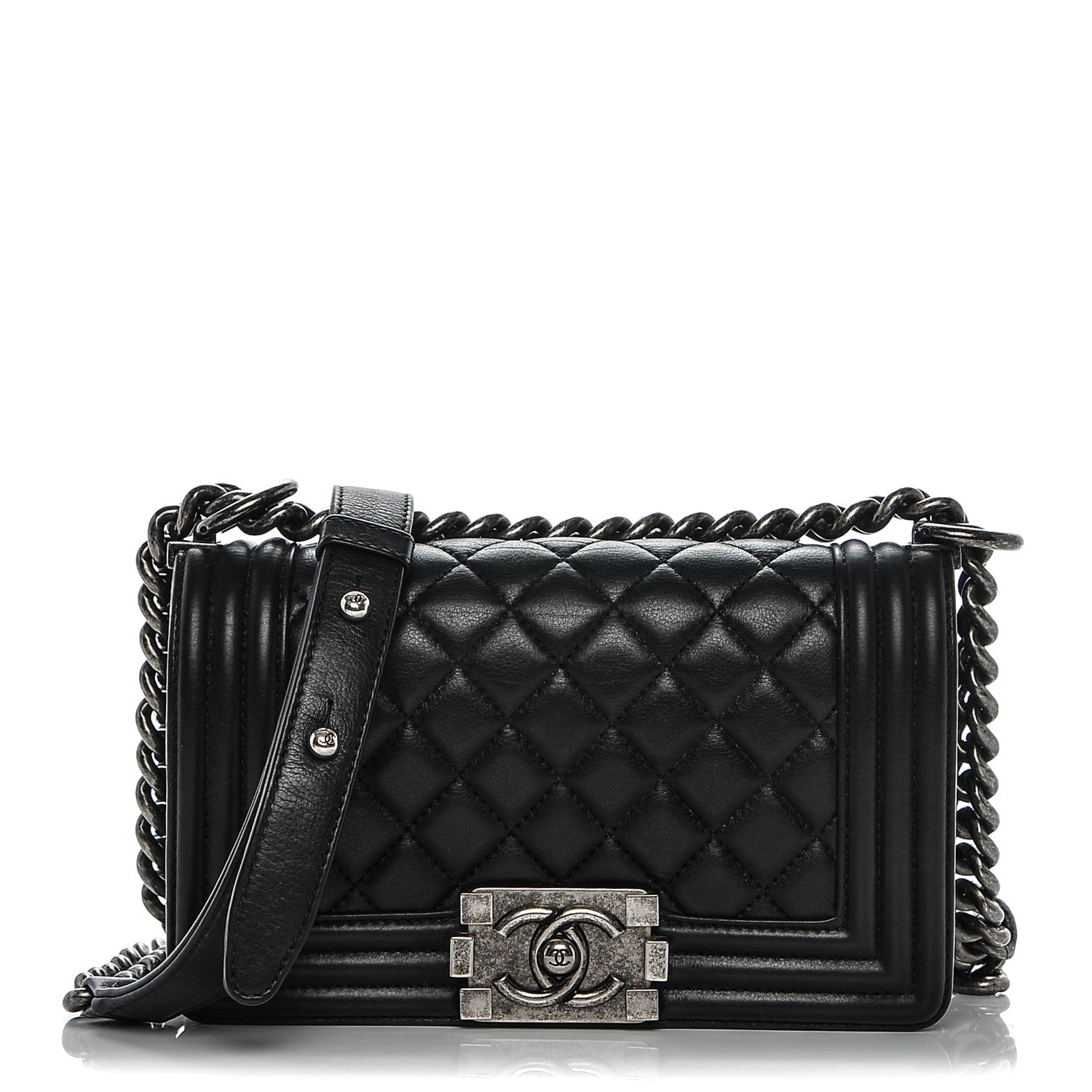 Chanel Calfskin Quilted Small Boy Flap Black 1 of 7