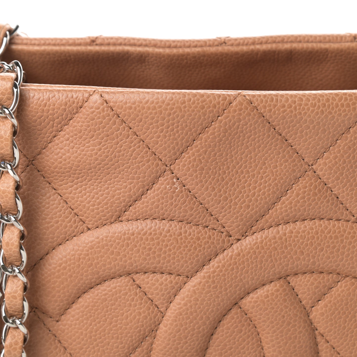 Caviar Quilted Timeless CC Shopping Tote Beige