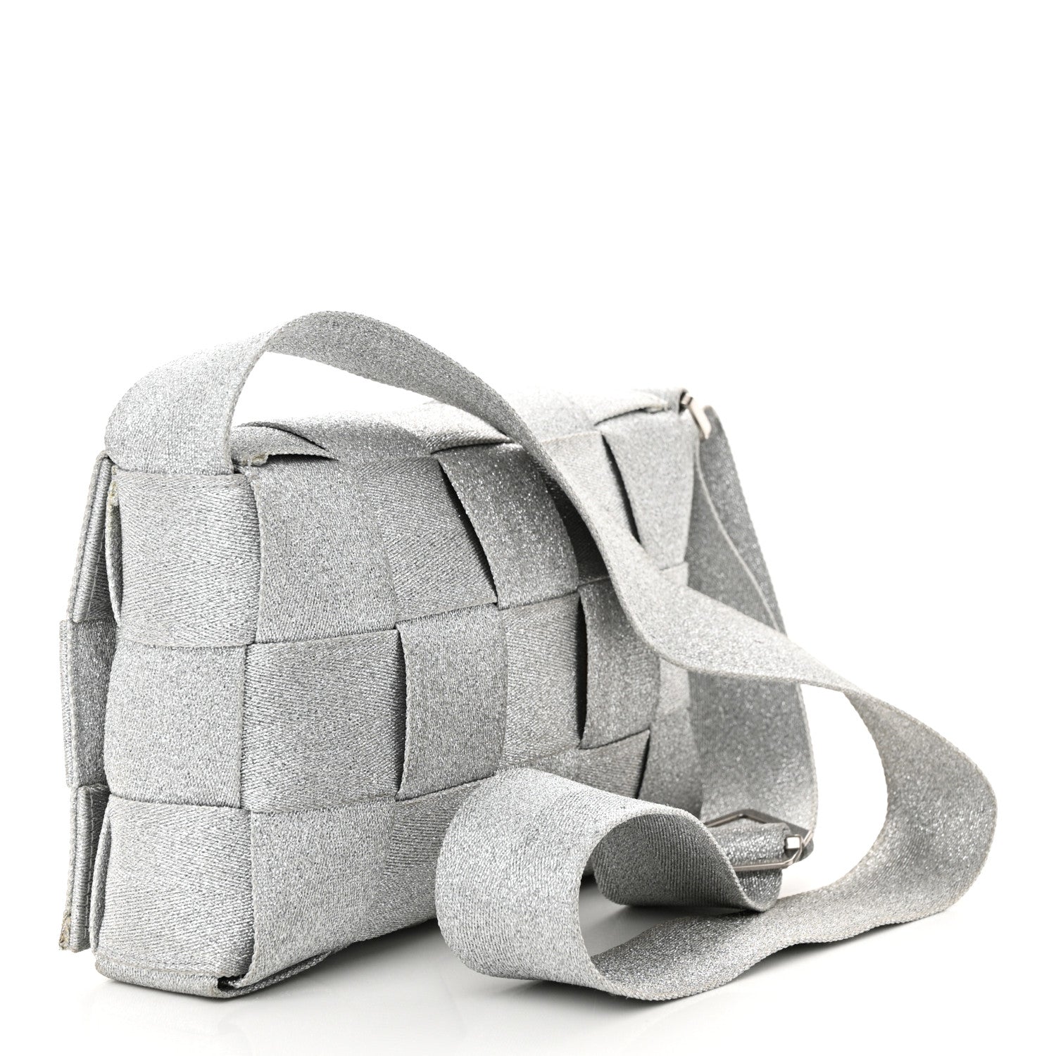 Bottega Veneta Webbing Maxi Intrecciato Cassette Bag Silver 3 of 15