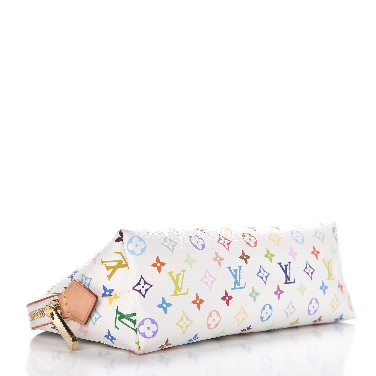 Louis Vuitton Monogram Multicolor Cosmetic Pouch White Litchi 4 of 8