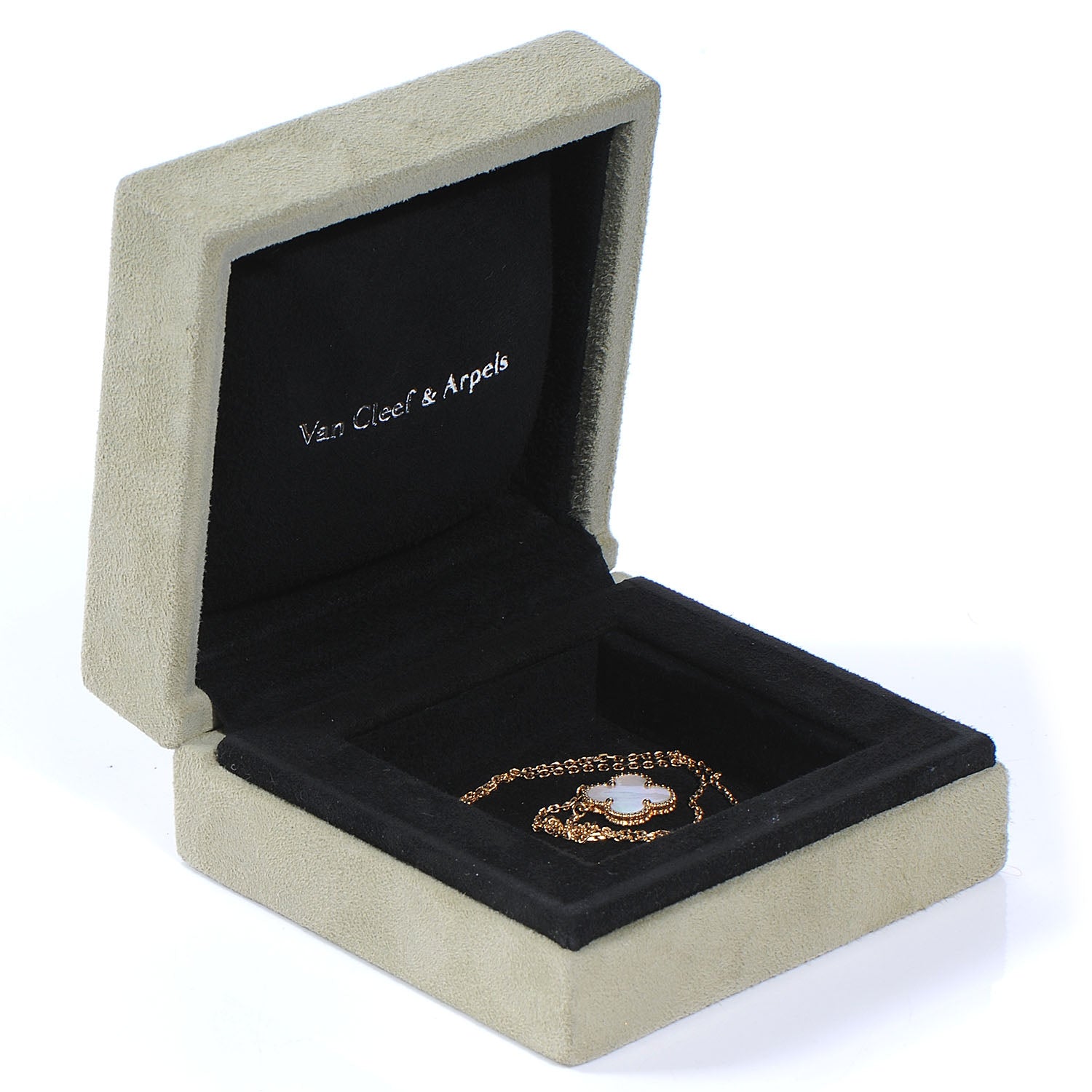 Van Cleef & Arpels 18K Yellow Gold Mother of Pearl Vintage Alhambra Pendant Necklace 7 of 7