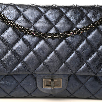 Chanel Metallic Calfskin Quilted 2.55 Reissue 226 Flap Blue 8 of 10