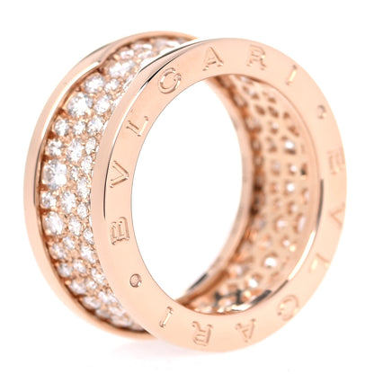 Bulgari 18K Rose Gold Diamond B.Zero1 Pave Ring 54 6.75 4 of 7