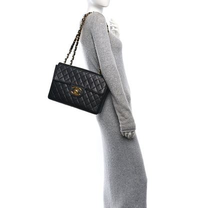Chanel Caviar Quilted XL Jumbo Single Flap Black 2 of 10