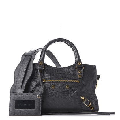 Balenciaga Agneau Classic Gold Hardware Mini City Gris Fossile 1 of 9