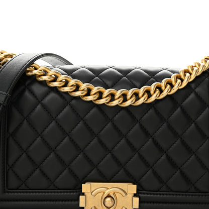Chanel Lambskin Quilted Medium Boy Flap Black 8 of 10