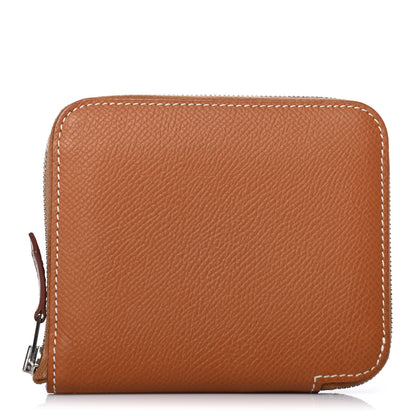 Hermes Epsom Silk'in Compact Wallet Gold 1 of 4