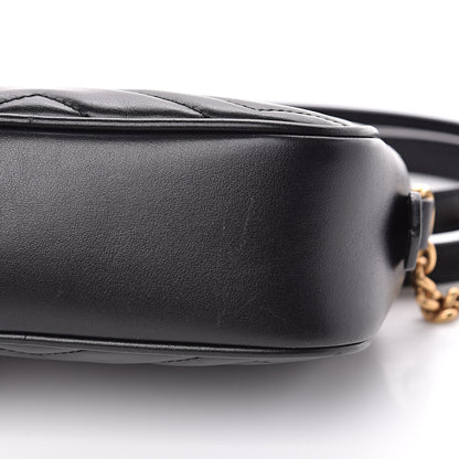 Gucci Calfskin Matelasse Mini GG Marmont Chain Shoulder Bag Black 11 of 11