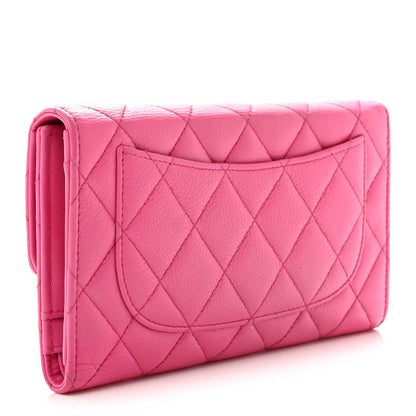 Chanel Caviar Quilted Large Flap Wallet Pink 3 of 10