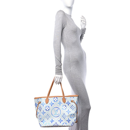 Louis Vuitton Monogram Tiles By The Pool 2.0 Neverfull MM Lagoon Blue 2 of 12