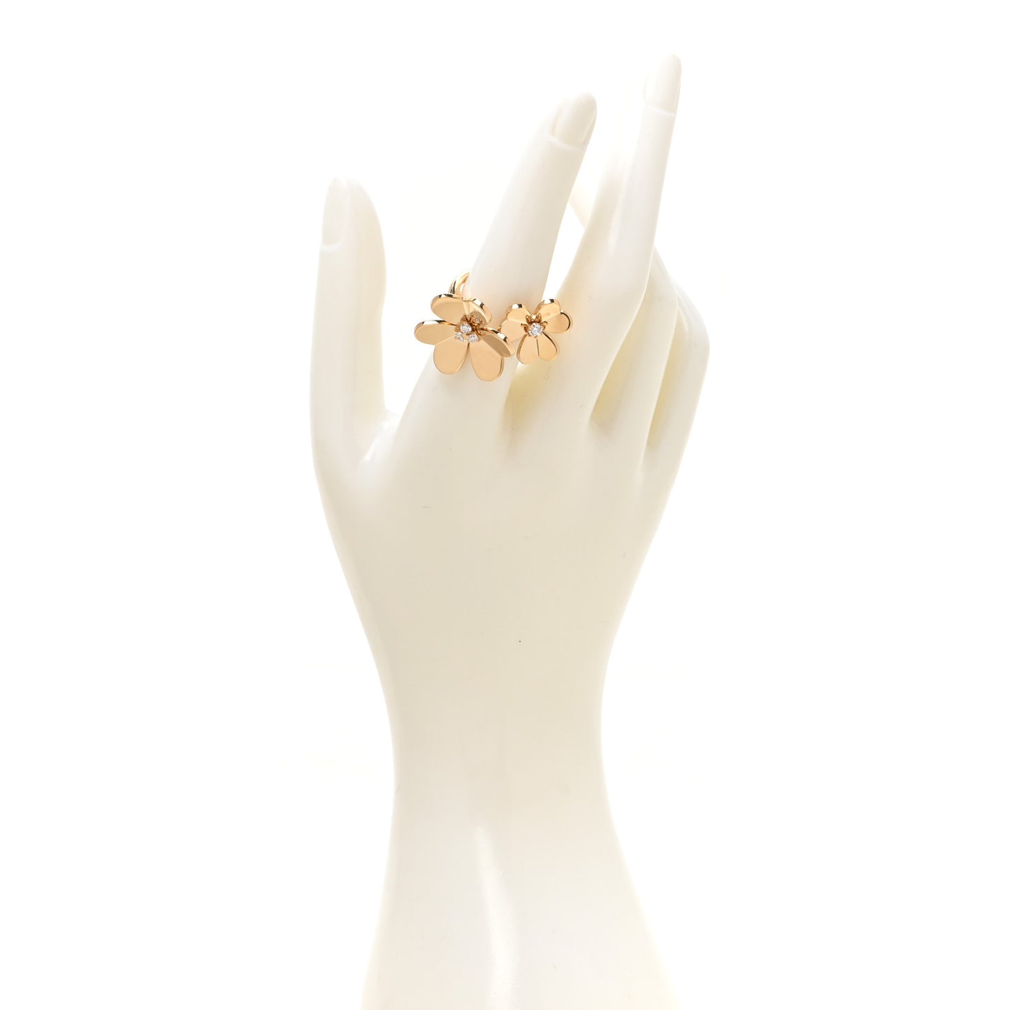 18K Yellow Gold Diamond Frivole Between The Finger Ring 51 5.75