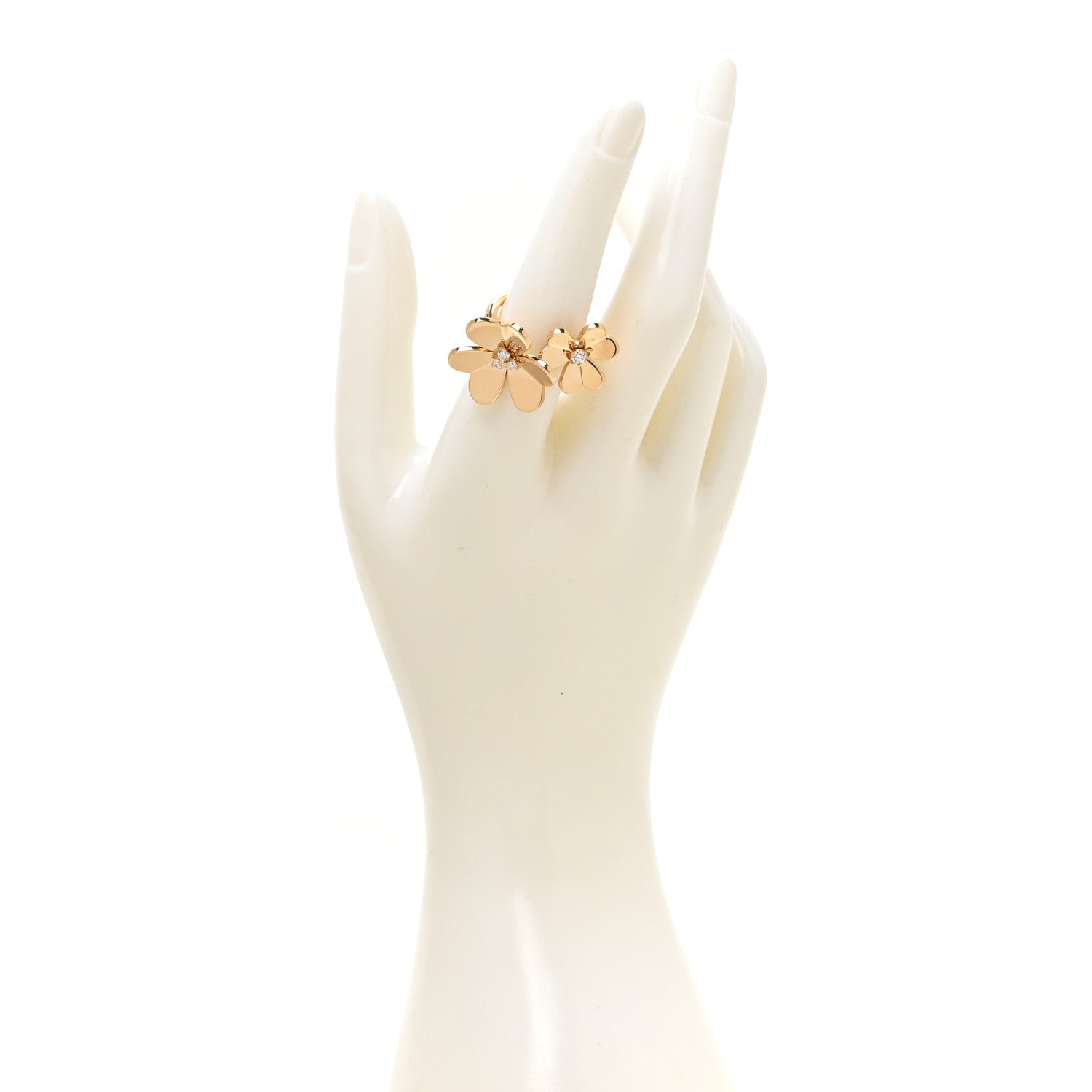 Van Cleef & Arpels 18K Yellow Gold Diamond Frivole Between The Finger Ring 51 5.75 2 of 5