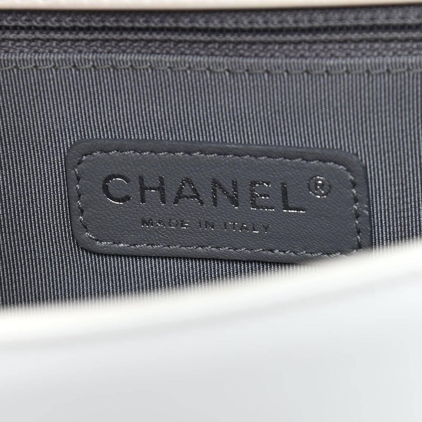 Glazed Calfskin Medium Boy Flap White