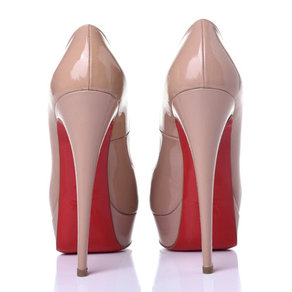 Christian Louboutin Patent Lady Peep 150 Pumps 38 Nude 5 of 12