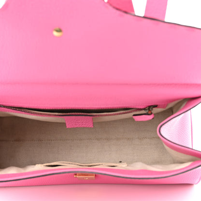 Gucci Calfskin Small GG Marmont Top Handle Bag Pink Tropical Flower 4 of 13