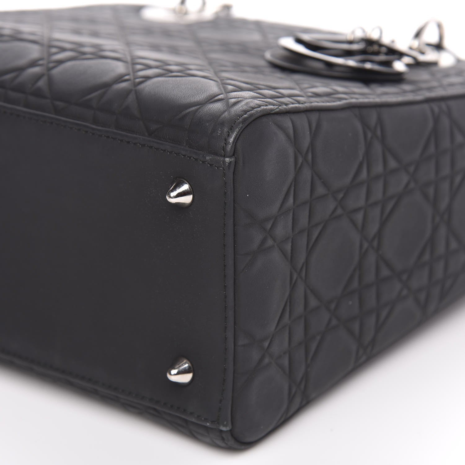 Christian Dior Ultra Matte Calfskin Cannage Medium Lady Dior Black 9 of 14