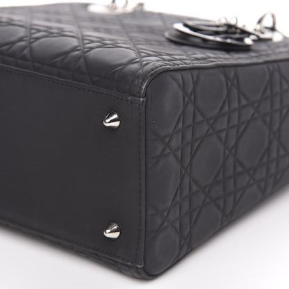 Christian Dior Ultra Matte Calfskin Cannage Medium Lady Dior Black 9 of 14