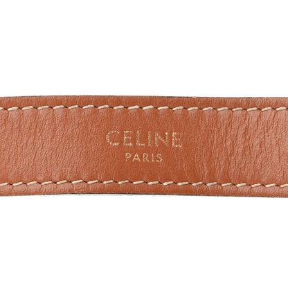 Celine Canvas Calfskin Ava Triomphe Shoulder Bag White 6 of 14