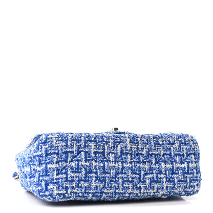 Chanel Tweed Quilted Mini Rectangular Flap Blue White 4 of 10
