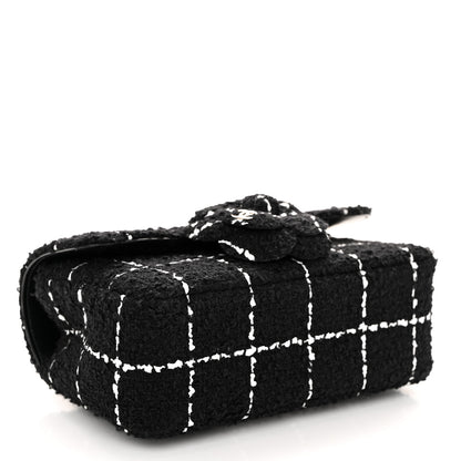 Chanel Tweed Quilted Small Camellia Flap Black Pink 4 of 10