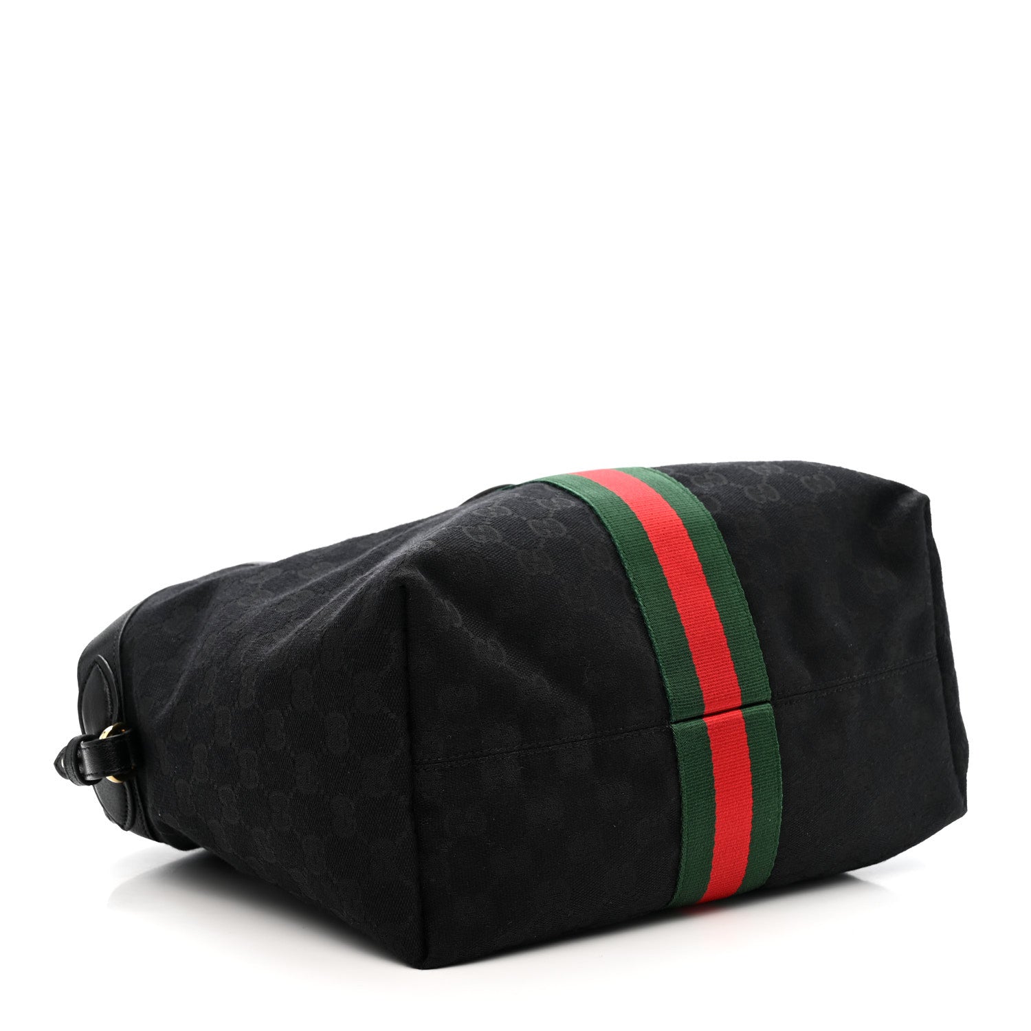 Gucci Denim GG Monogram Web Small Giglio Tote Black 4 of 9