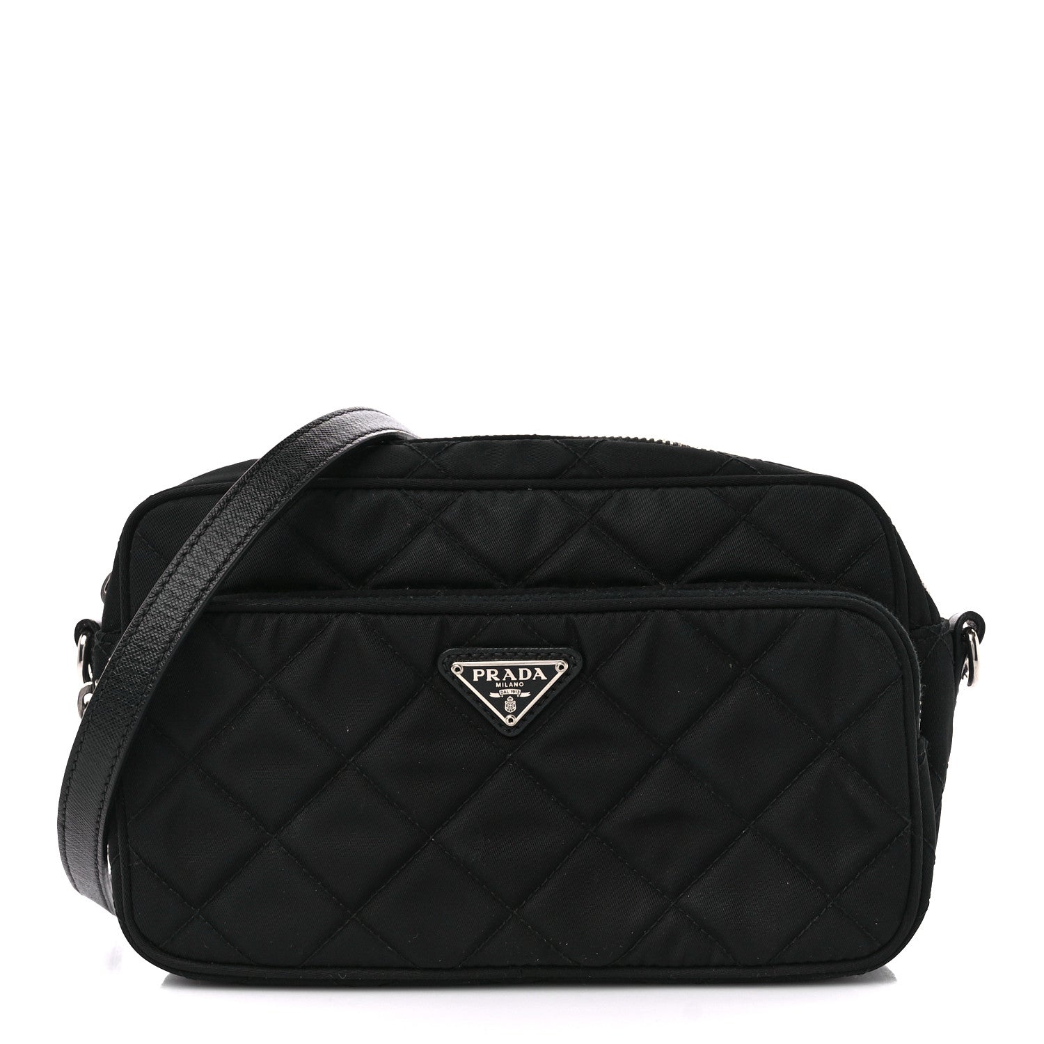 Prada Nylon Tessuto Impuntu Quilted Camera Bag Black 9 of 11