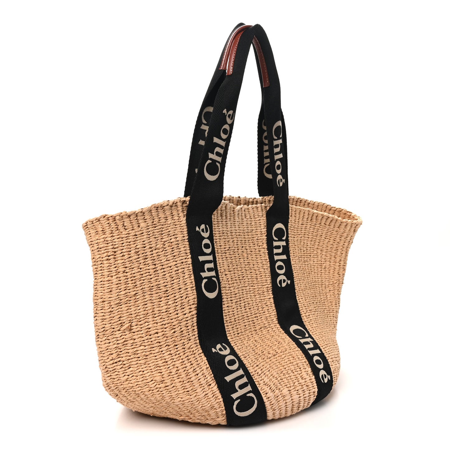 X MIFUKO Raffia Large Woody Basket Bag Black Beige Black Beige