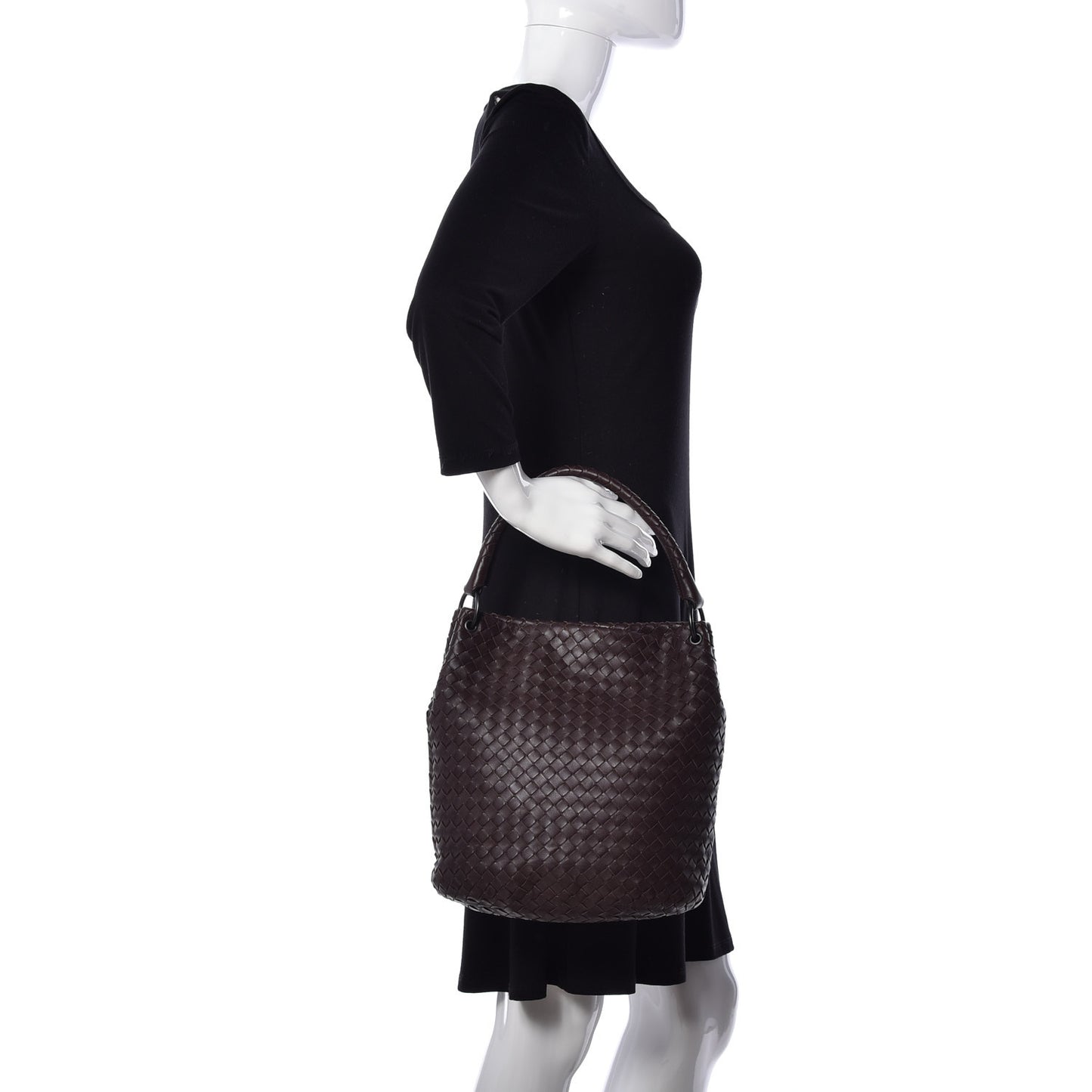 Nappa Intrecciato Bucket Bag Ebano