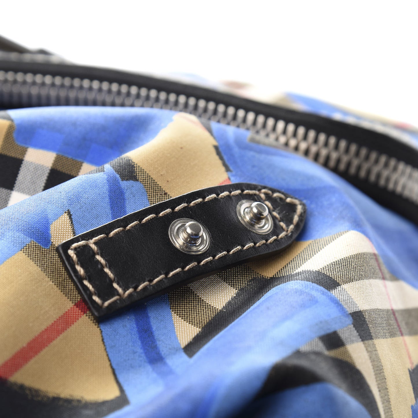 Vintage Check Graffiti Print Large Rucksack Backpack Blue Antique Yellow