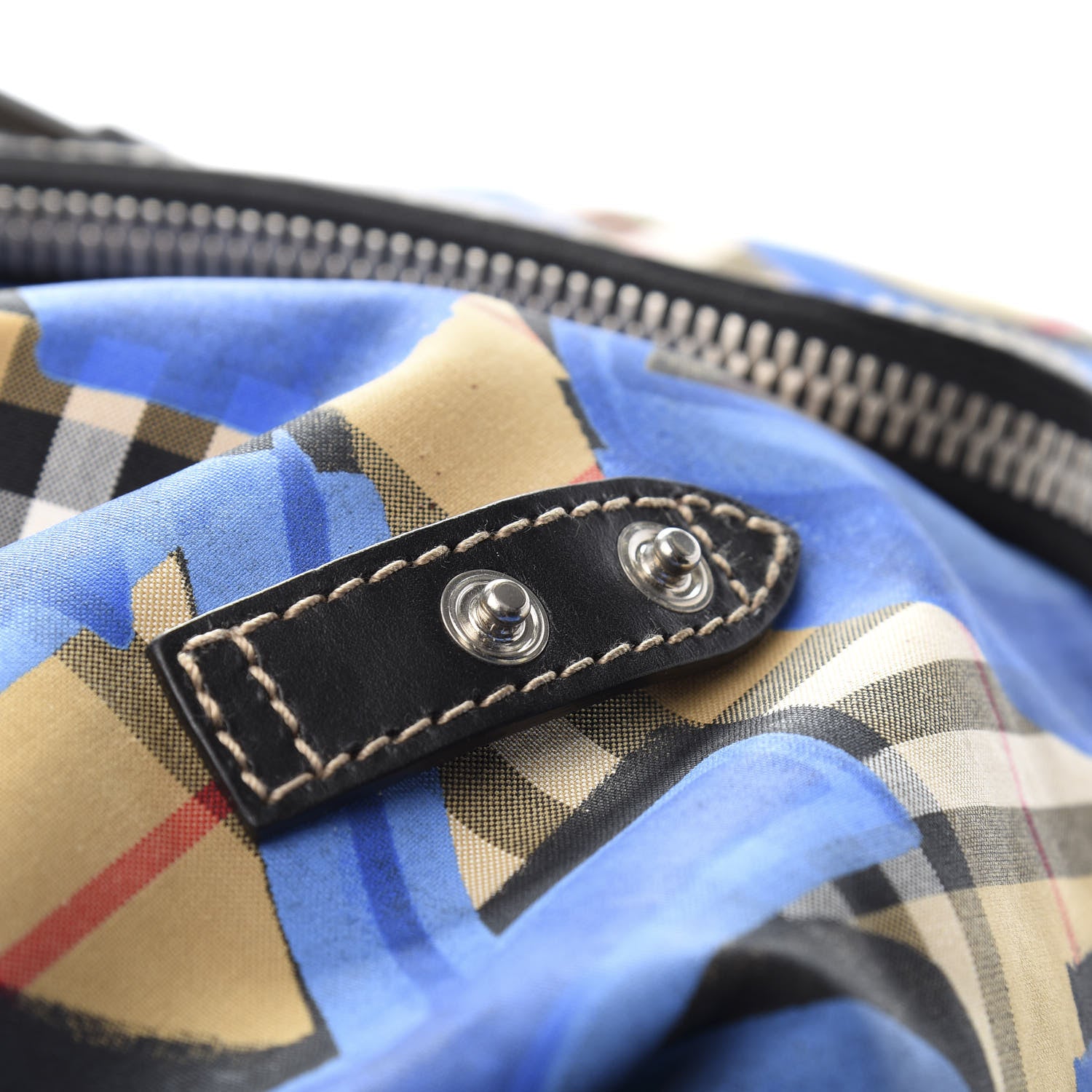 Burberry Vintage Check Graffiti Print Large Rucksack Backpack Blue Antique Yellow 10 of 13