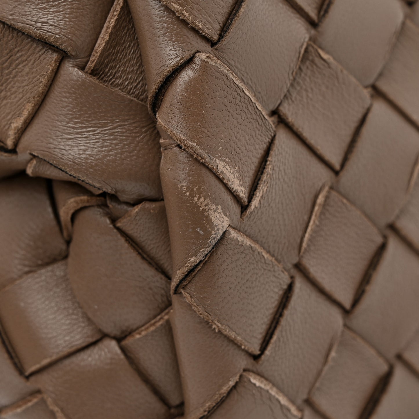 Nappa Intrecciato Small Andiamo Shoulder Bag Taupe Grey