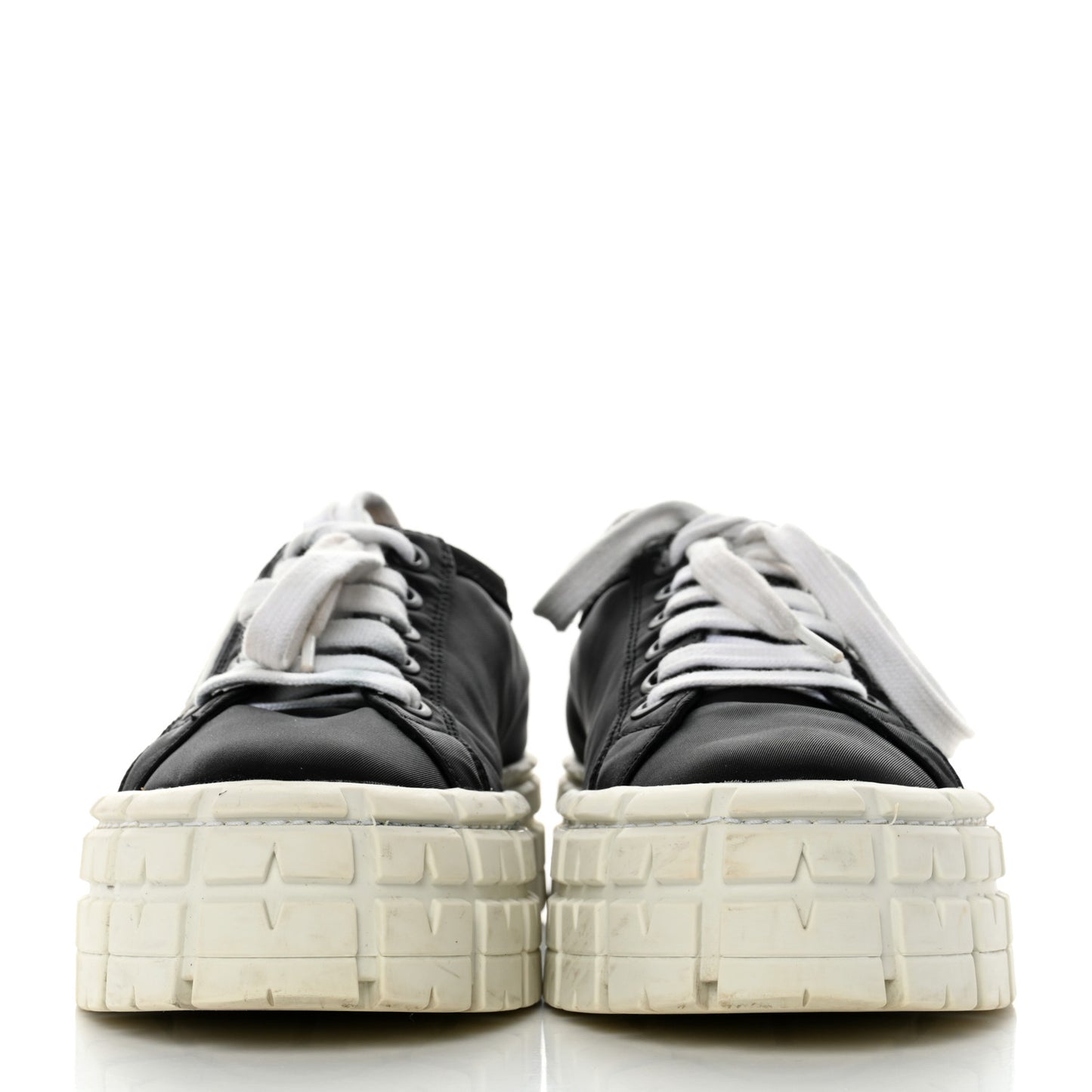 Re-Nylon Gabardine Triangle Logo Double Wheel 50mm Sneakers 41 Black