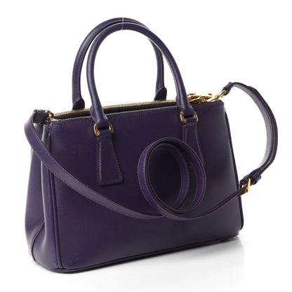 Prada Saffiano Lux Mini Galleria Double Zip Tote Uva 3 of 11