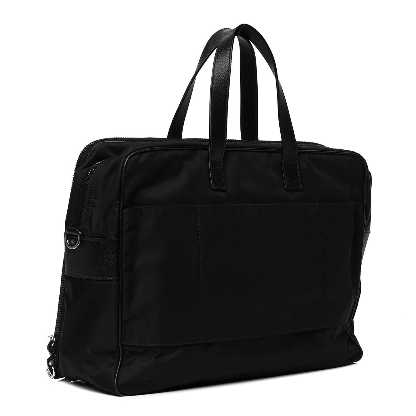 Tessuto Nylon Saffiano Briefcase Black