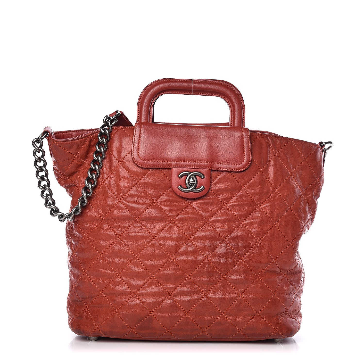 Chanel Iridescent Calfskin Large In The Mix Tote Red 1 of 17