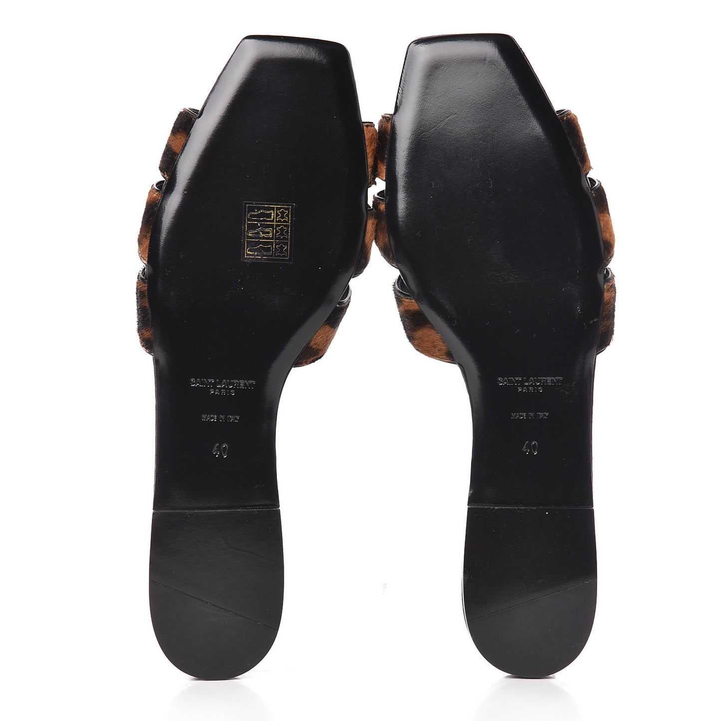 Calfskin Calf Hair Nu Pied 05 Slide Sandals 40 Safari