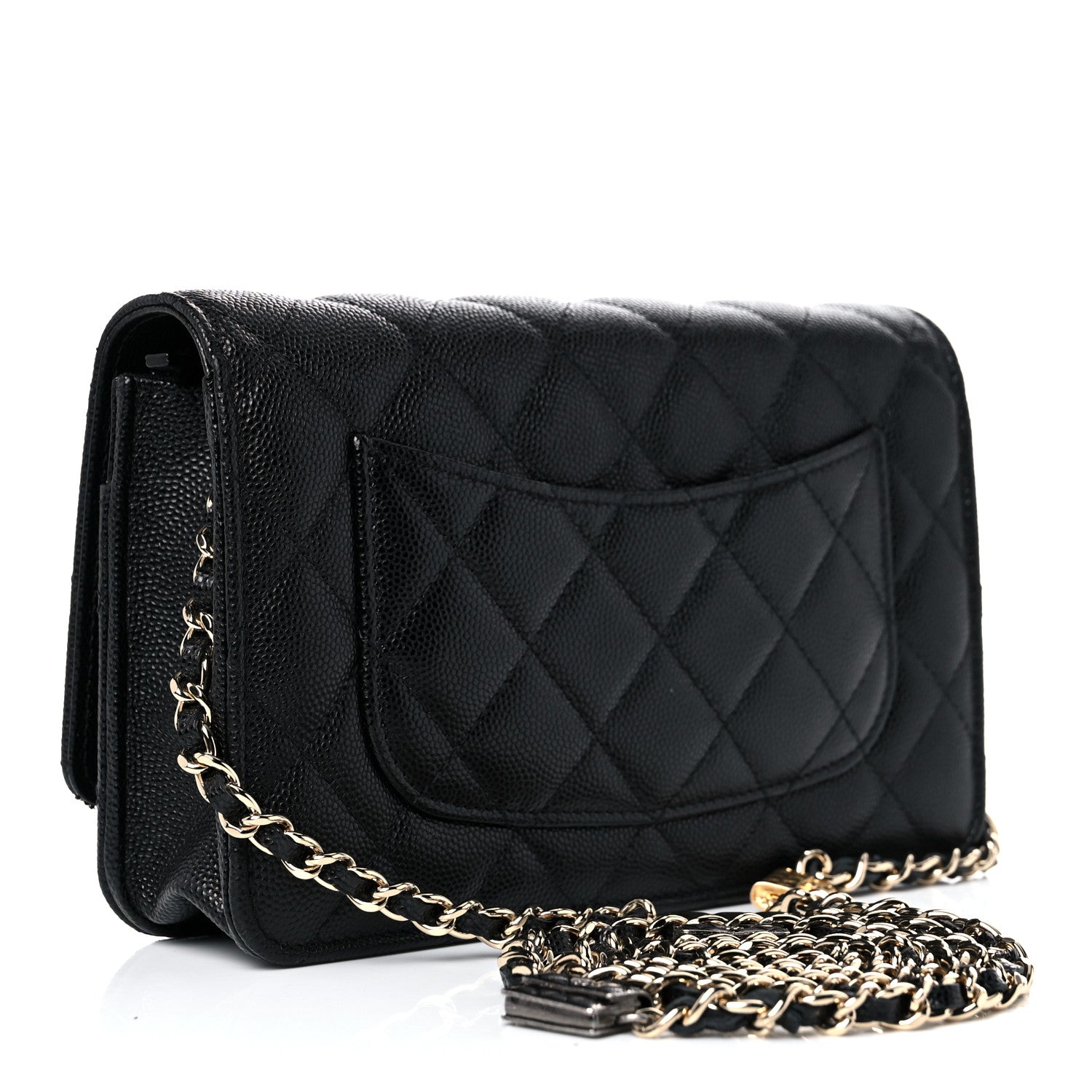 Chanel Caviar Quilted Wallet With Charms On Chain WOC Black 3 of 14