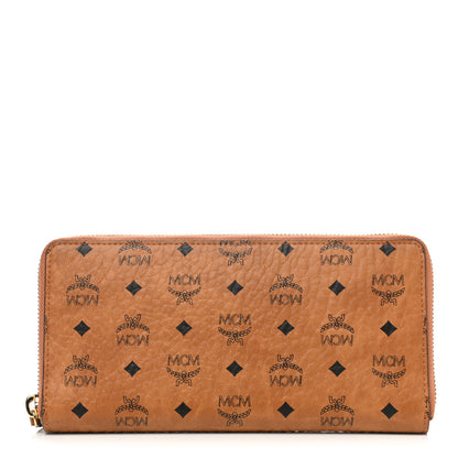 MCM Visetos Large Zip Around Wallet Cognac 1 of 7