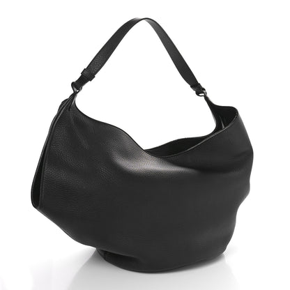 Khaite Pebbled Sport Calfskin Medium Lotus Tote Black 4 of 10