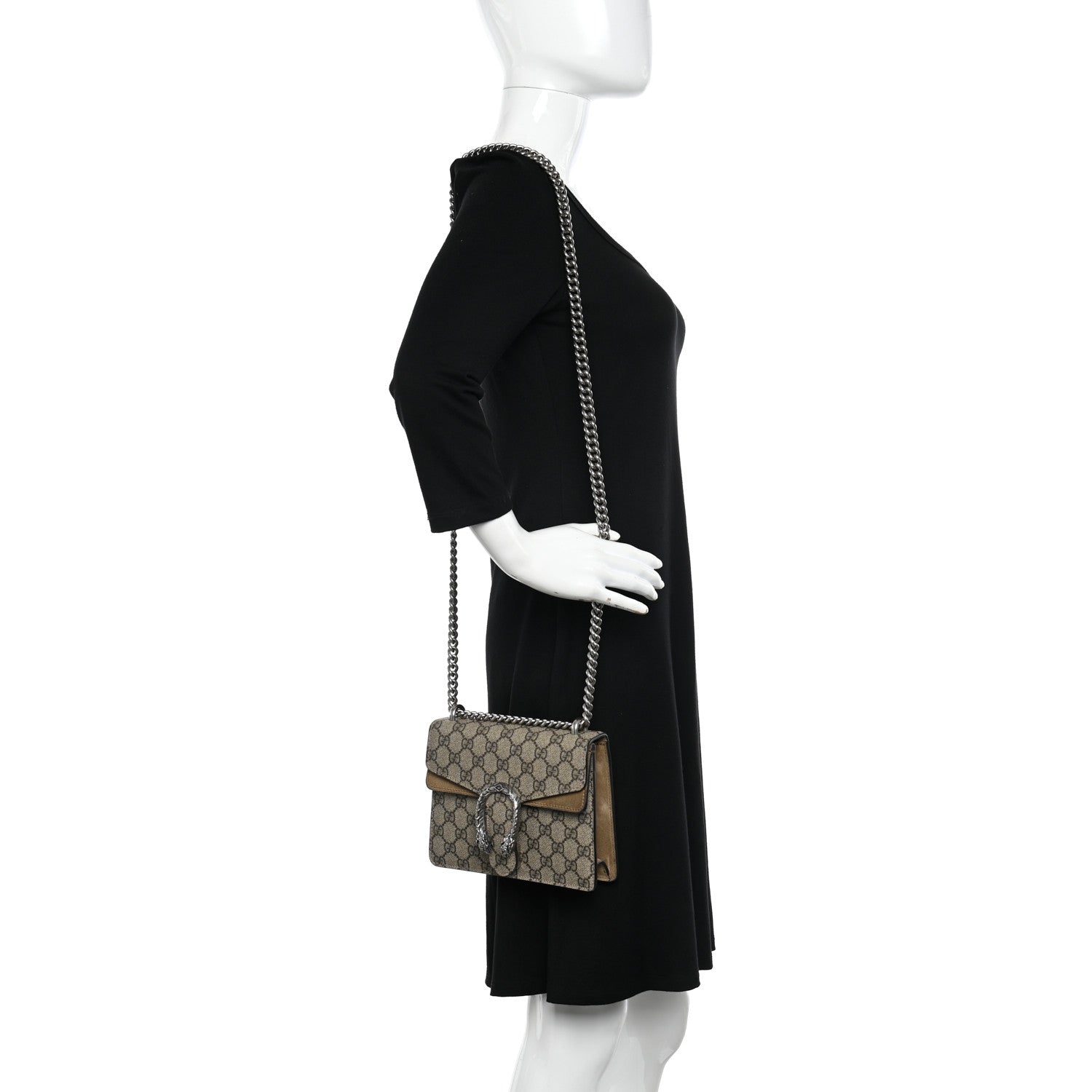 Gucci Supreme Monogram Mini Dionysus Shoulder Bag Taupe 2 of 13