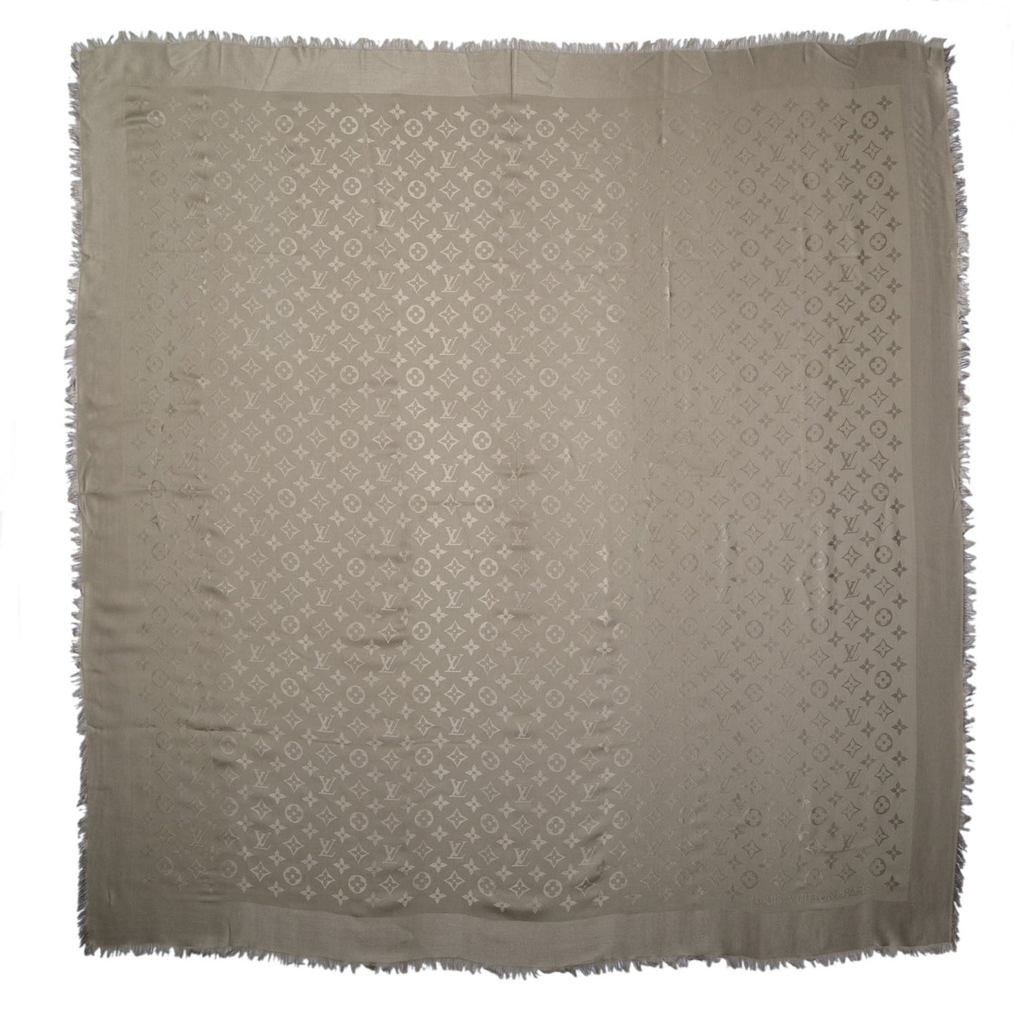 Silk Wool Monogram Shawl Verone