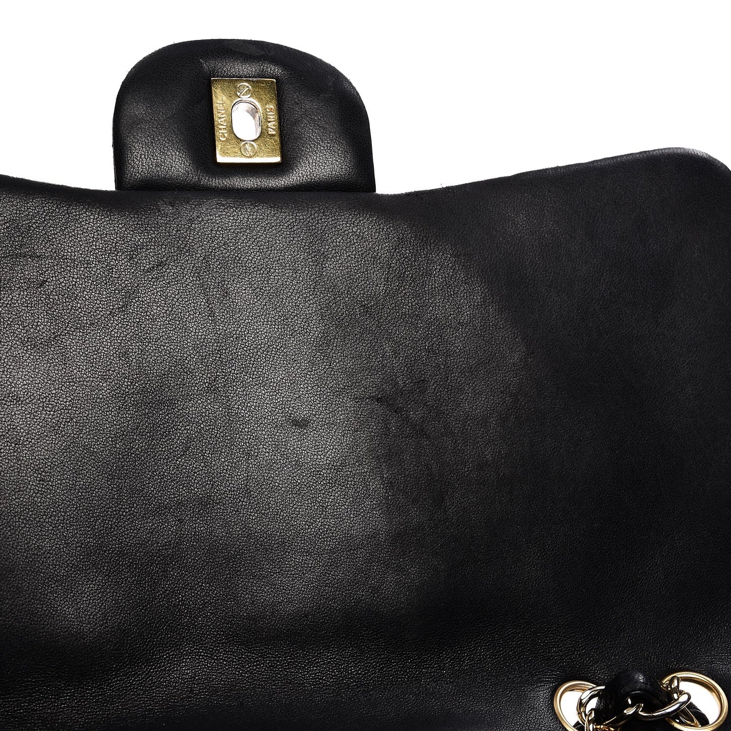 Lambskin Quilted Jumbo Single Flap Black