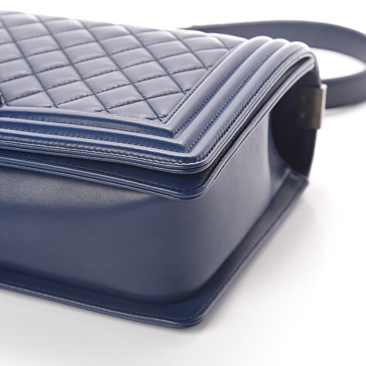 Chanel Lambskin Quilted New Medium Boy Flap Dark Blue 11 of 12