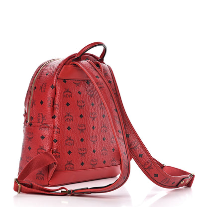 MCM Visetos Small Stark Backpack Red 3 of 13