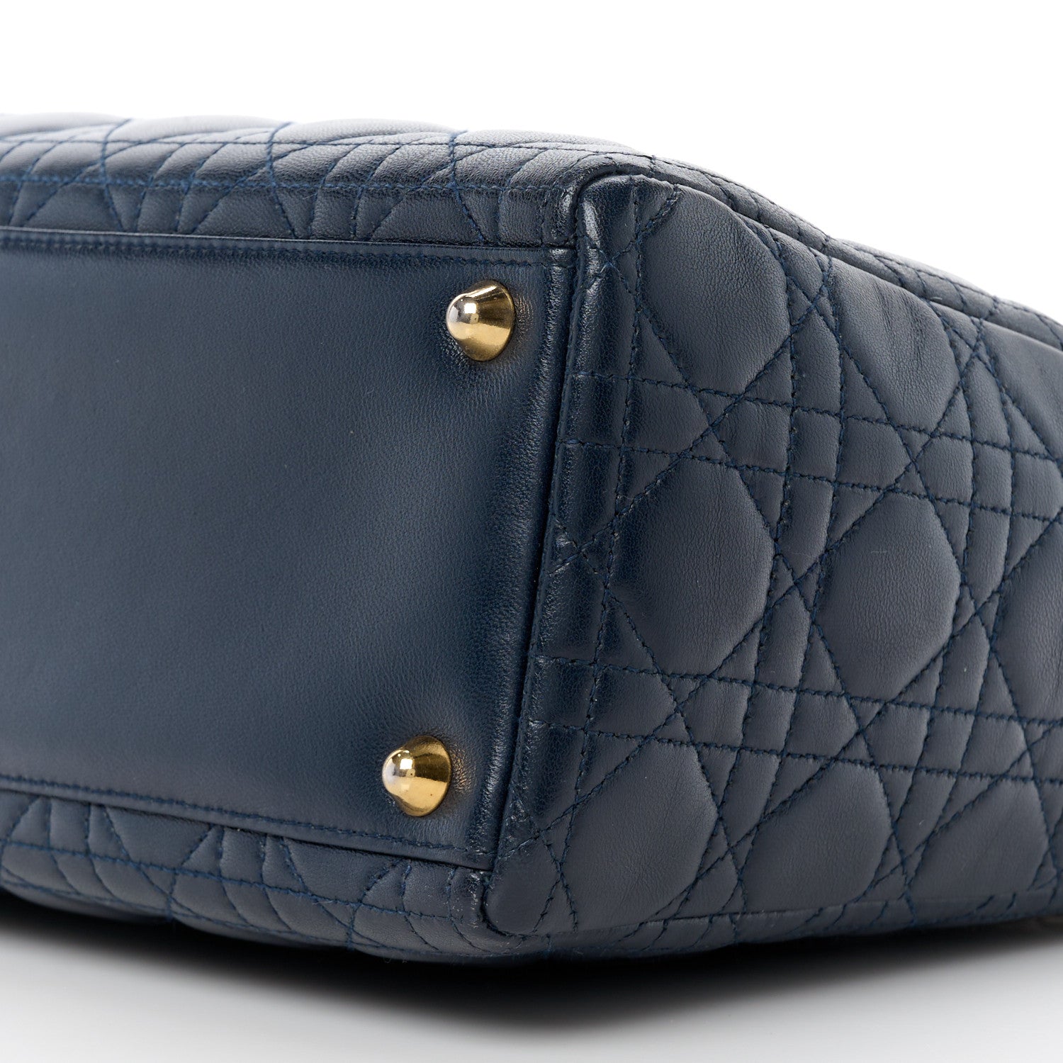 Christian Dior Lambskin Cannage Large Lady Dior Navy Blue 11 of 12