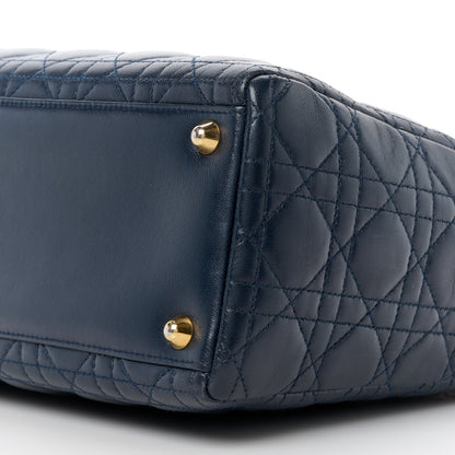 Christian Dior Lambskin Cannage Large Lady Dior Navy Blue 11 of 12