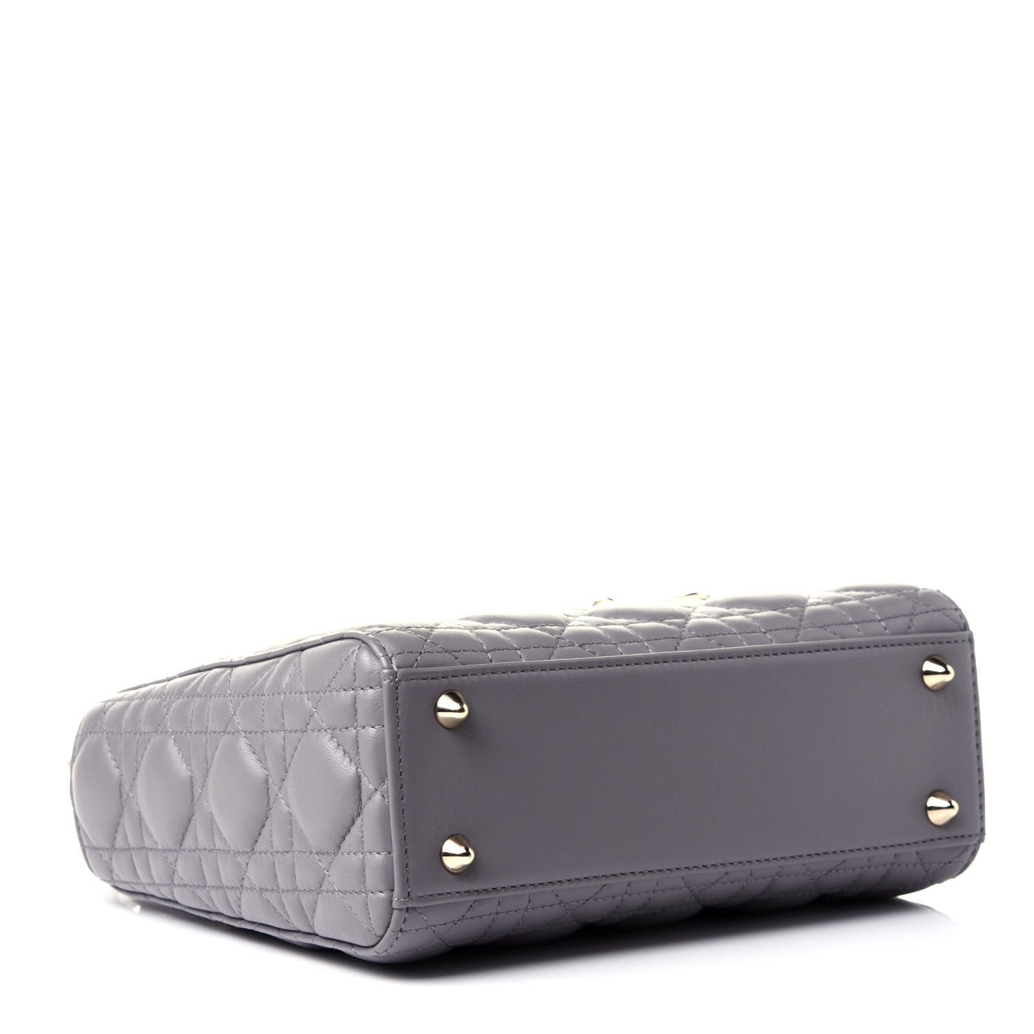 Christian Dior Lambskin Cannage Small My ABCDior Lady Dior Grey 3 of 5