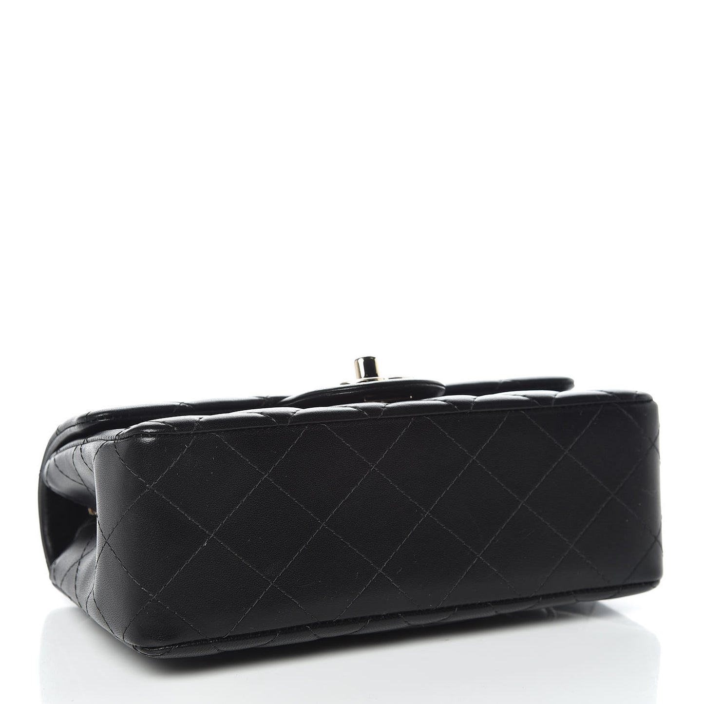 Lambskin Quilted Mini Rectangular Flap Black