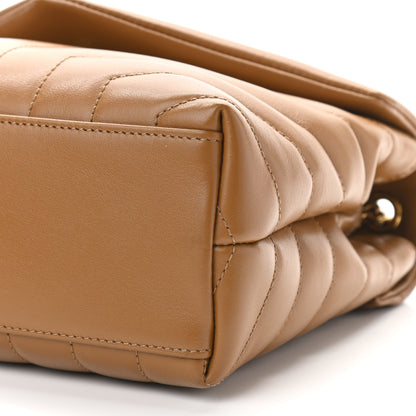Saint Laurent Calfskin Y Quilted Monogram Small Loulou Chain Satchel Dark Natural 6 of 11